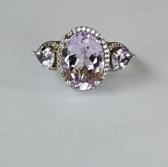 Genuine Rose De France Amethyst Ring in Platinum/925 Sz 6. New! - Picture 9 of 11